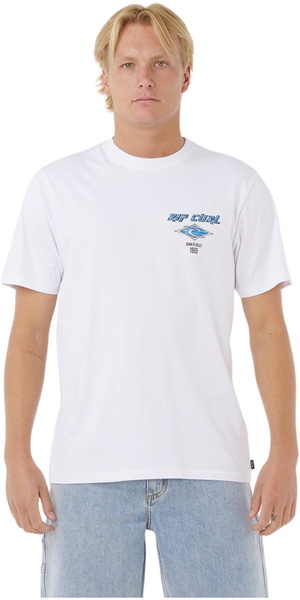 2026 Rip Curl Hombres Fade Out Icon Tee 0CAMTE - White